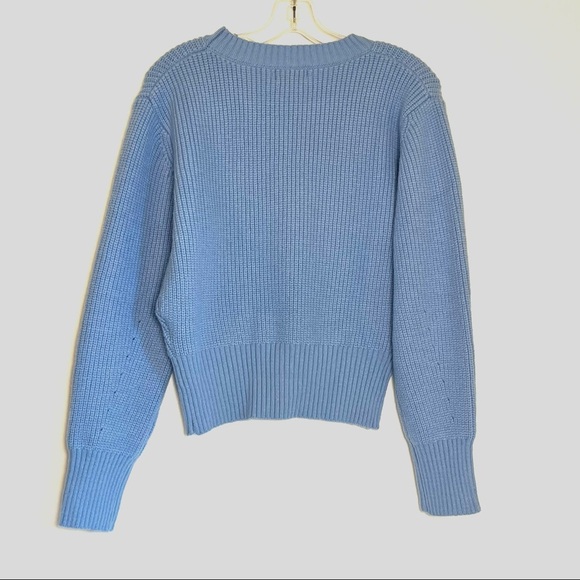 NWT Women's Relaxed Modern Cropped Crewneck Sweater Wide Rib Cuff & Hem Med - Picture 2 of 4